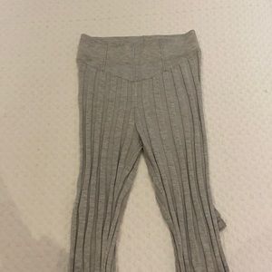 Ribbed high waisted grey leggings misguided
